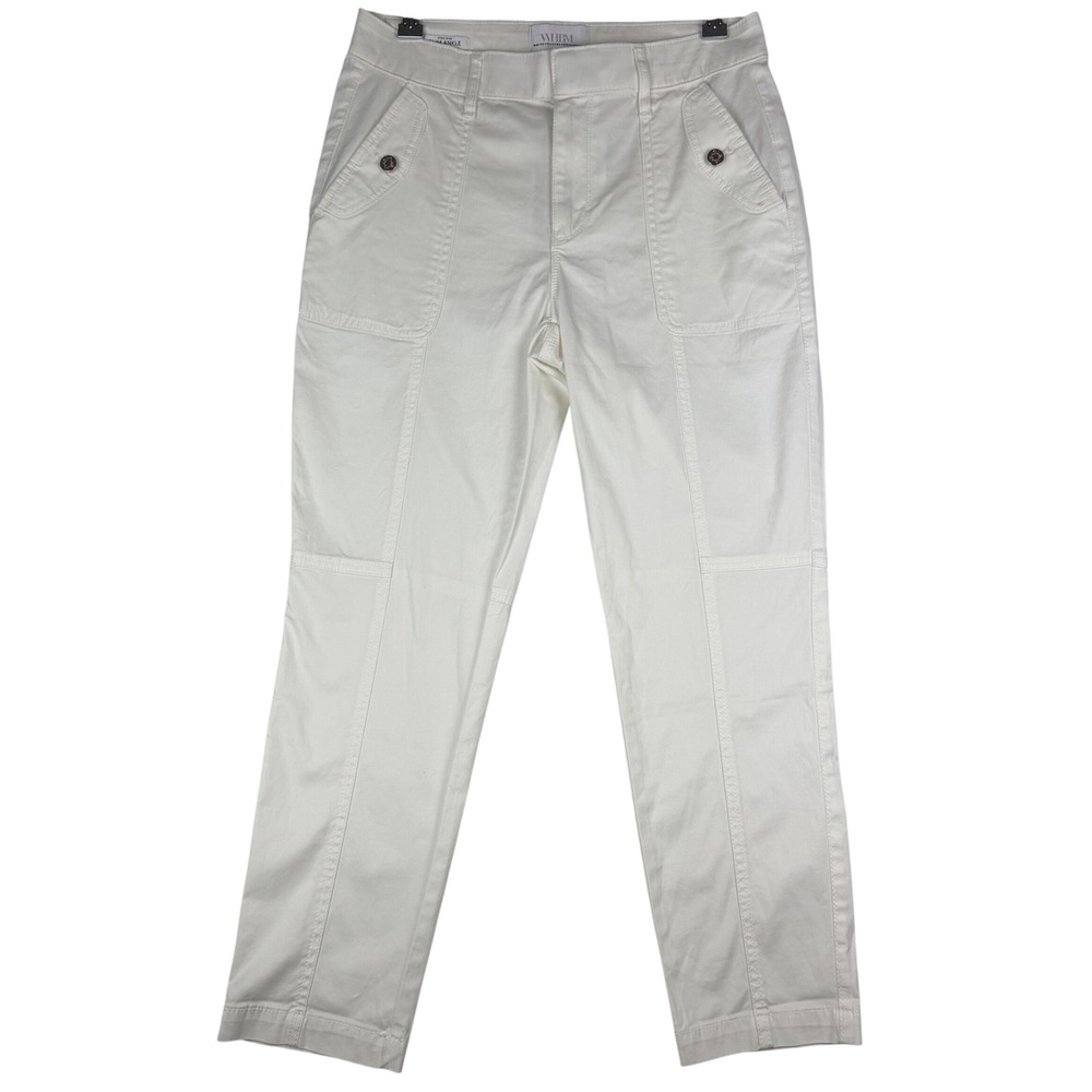 White House Black Market Pants Womens 8P High-Rise Slim Ankle Pret A Jet White